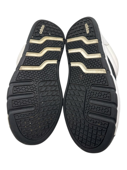 Adidas Shoe Size 10 AS IS Black & White Leather Upper Striped Lace Up Sneakers Black & White / 10