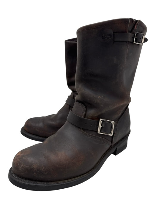 Frye Shoe Size 10.5 AS IS Dark Brown Leather Upper Round Toe Buckle Boots Dark Brown / 10.5