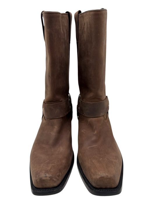 Figueroa Shoe Size 10 Box incl. Brown Leather Square Toe Harness Men's Boots Brown / 10