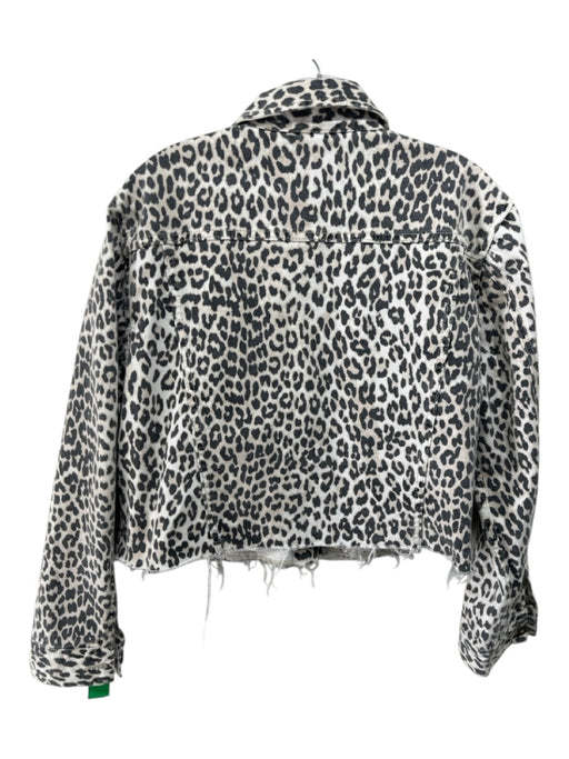 Pistola Size M Cream & Black Cotton Button Front Leopard Print Cropped Jacket Cream & Black / M