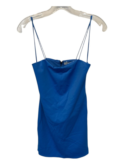 Alice & Olivia Size 4 Blue Nylon Blend Spaghetti Strap Open Back Back Zip Dress Blue / 4