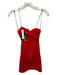 Alice & Olivia Size 4 Red Nylon Blend Spaghetti Strap Open Back Back Zip Dress Red / 4