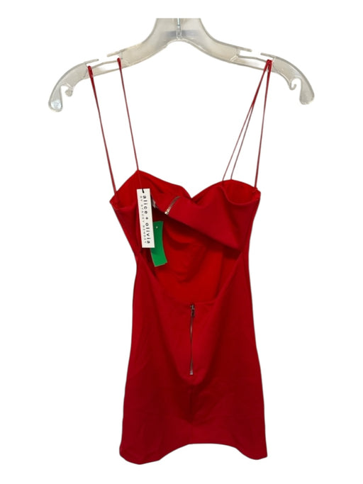 Alice & Olivia Size 4 Red Nylon Blend Spaghetti Strap Open Back Back Zip Dress Red / 4