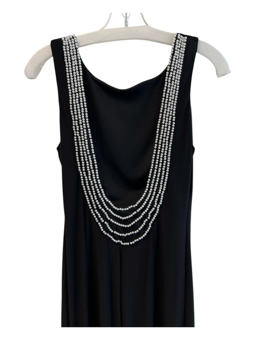 B. Darlin Size 6 Black Polyester Scoop Neck Pearl Detail Sleeves Maxi Dress Black / 6