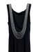 B. Darlin Size 6 Black Polyester Scoop Neck Pearl Detail Sleeves Maxi Dress Black / 6