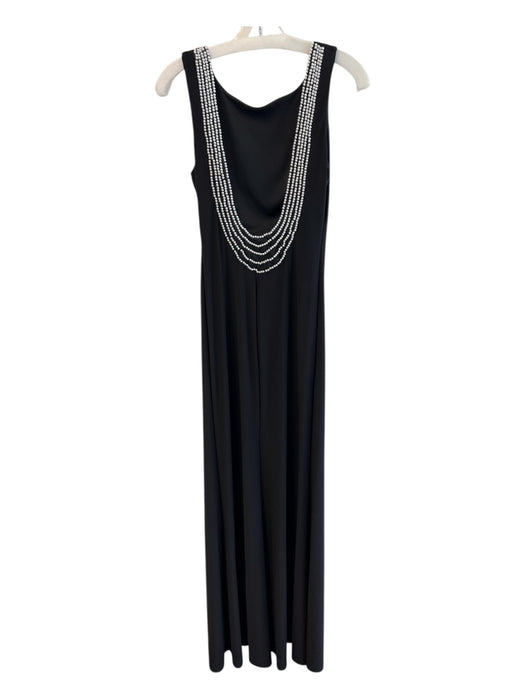 B. Darlin Size 6 Black Polyester Scoop Neck Pearl Detail Sleeves Maxi Dress Black / 6