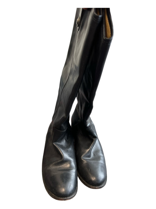 Frye Shoe Size 9 Black Leather Round Toe small heel Knee High Boots Black / 9