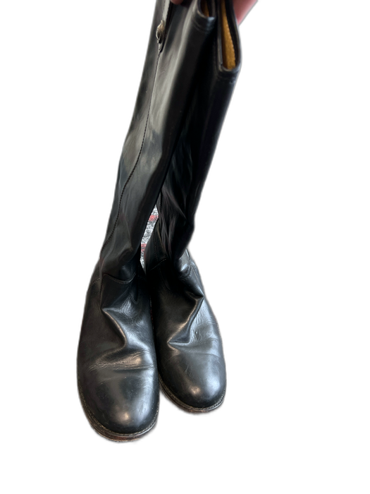 Frye Shoe Size 9 Black Leather Round Toe small heel Knee High Boots Black / 9