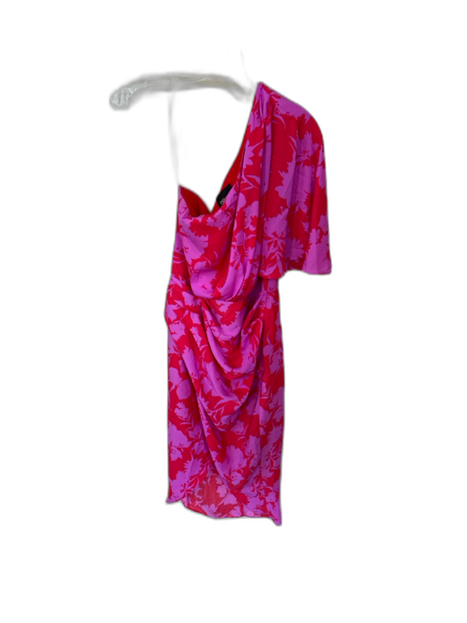 DO+BE Size M Red & Magenta Polyester One Shoulder Midi Sinch Detail Dress Red & Magenta / M