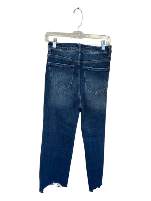 Risen Jeans Size 29 Med Dark Wash Cotton Blend High Rise Wide Leg Raw Hem Jeans Med Dark Wash / 29