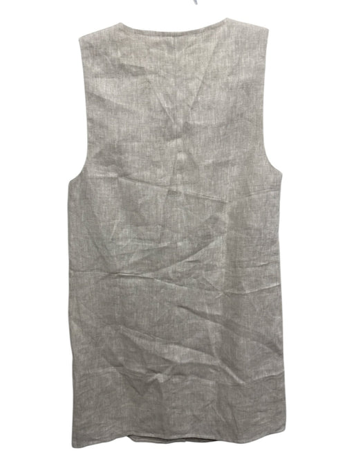 Reformation Size XS Beige Linen Sleeveless Buttons Square Neck Knee length Dress Beige / XS