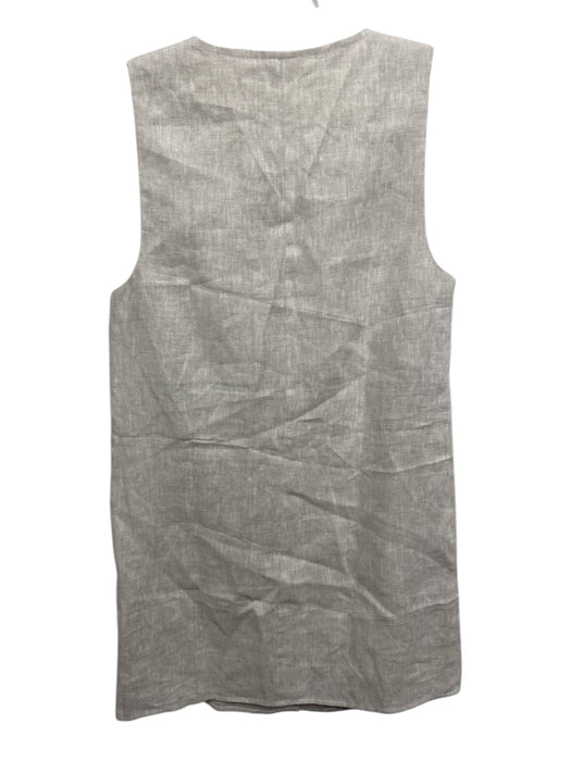 Reformation Size XS Beige Linen Sleeveless Buttons Square Neck Knee length Dress Beige / XS