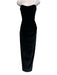 The Bar Size 0 Black Polyester Blend Strapless Velvet Boning Ruched Gown Black / 0