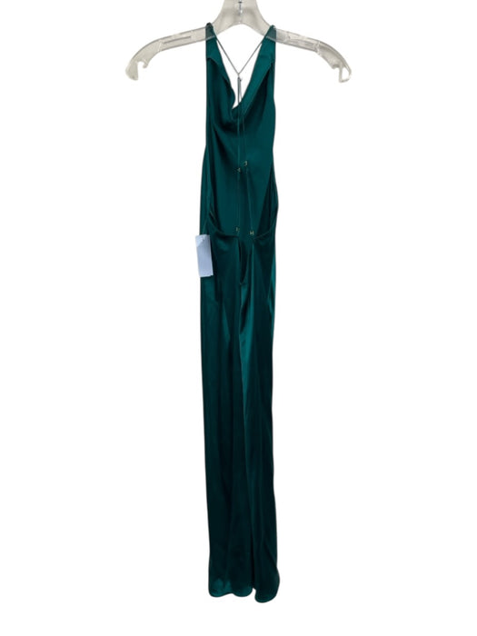 Amanda Uprichard Size XS Teal Silk Sleeveless Spaghetti Strap Satin Dress Teal / XS