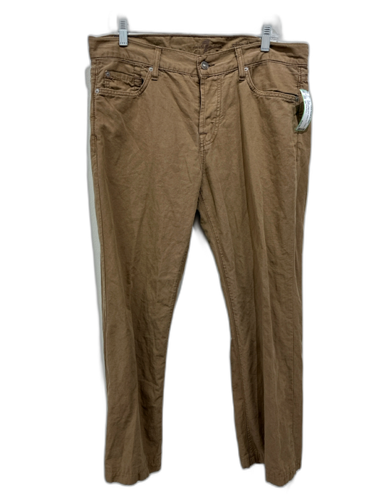 7 For All Mankind Size 33 Brown Cotton Solid Button Fly Men's Pants Brown / 33