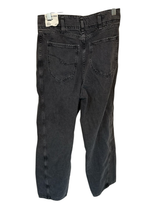 We The Free Size 28 Black Cotton Blend High Waist Wide Leg Jeans Black / 28