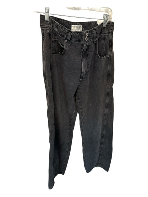 We The Free Size 28 Black Cotton Blend High Waist Wide Leg Jeans Black / 28