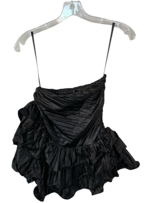 Michael Costello Size XS Black Polyester Asymetric Ruffles Mini Skirt Black / XS