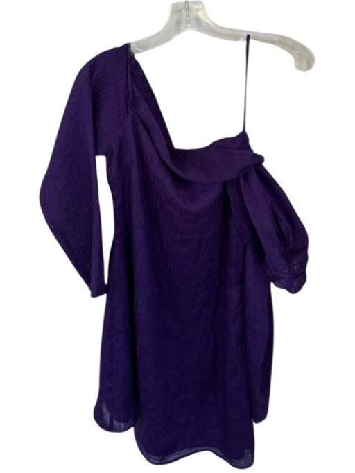 House of Harlow Size L Purple Polyester Asymetric Neckline Crinkle Dress Purple / L