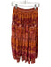 Free People Size S Orange & Red Viscose Elastic Waist feathers Maxi Skirt Orange & Red / S
