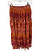 Free People Size S Orange & Red Viscose Elastic Waist feathers Maxi Skirt Orange & Red / S