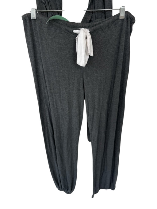 Eberjey Size S Charcoal & White Modal Blend Drawstring Long Sleeve Pants Pajamas Charcoal & White / S