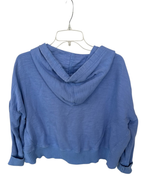 FP Movement Size Est S Periwinkle Cotton Snap Buttons Cropped Athletic Hoodie Periwinkle / Est S