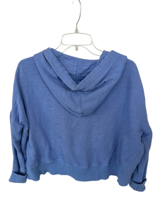 FP Movement Size Est S Periwinkle Cotton Snap Buttons Cropped Athletic Hoodie Periwinkle / Est S