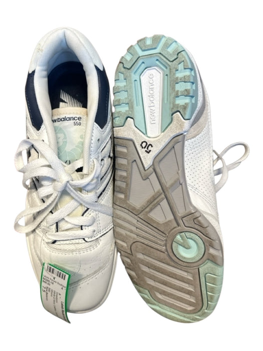 New Balance Shoe Size 7.5 White & Navy Leather Chunky Athletic Sneakers White & Navy / 7.5