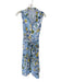 J. Crew Size 2P Blue & White Cotton Sleeveless Beach Seashells Button Down Dress Blue & White / 2P