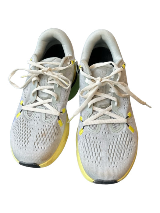 On Cloud Shoe Size 7.5 Gray & Yellow Canvas Perforated Athletic Sneakers Gray & Yellow / 7.5