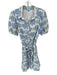 Draper James Size M Blue & Green Rayon & Linen Short Sleeve Flowers Belted Dress Blue & Green / M