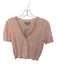 J. Crew Size S Peach Short Sleeve Perforated Lace Trim Buttons Top Peach / S