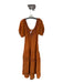 Free People Size S Rust Cotton Blend 3/4 Balloon Sleeve Button Down Maxi Dress Rust / S
