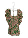 Misa Size S Green & Pink Cotton 3/4 Balloon Sleeve Flowers Back Tie Dress Green & Pink / S