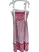 Pink City Prints Size XS White & Magenta Cotton Tie Straps Block Print Dress White & Magenta / XS