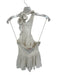 Free People Size S White Viscose Halter Neck Raw Hem Top White / S