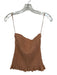 Free-est Size S Tan Cotton Strapless smocked Peplum Top Tan / S