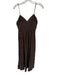 Free People Size S Brown & Black Rayon Blend Spaghetti Strap Animal Print Top Brown & Black / S