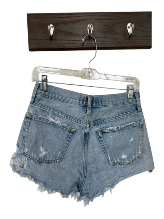 Agolde Size 25 Light Wash Organic Cotton Button Fly Distressed Cut Off Shorts Light Wash / 25