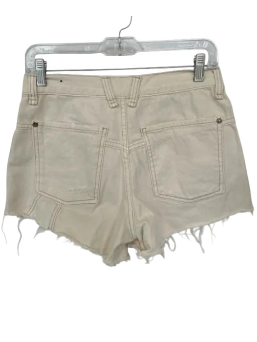 We The Free Size 25 Tan Cotton High Waist Cut Off Denim Shorts Tan / 25