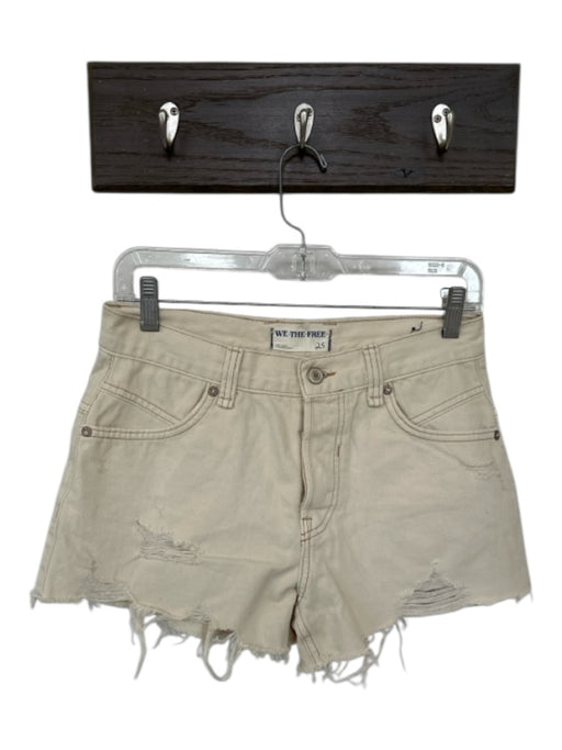 We The Free Size 25 Tan Cotton High Waist Cut Off Denim Shorts Tan / 25