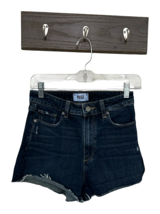 Paige Size 27 Dark Wash Cotton Blend High Waist Cut Off Denim Shorts Dark Wash / 27