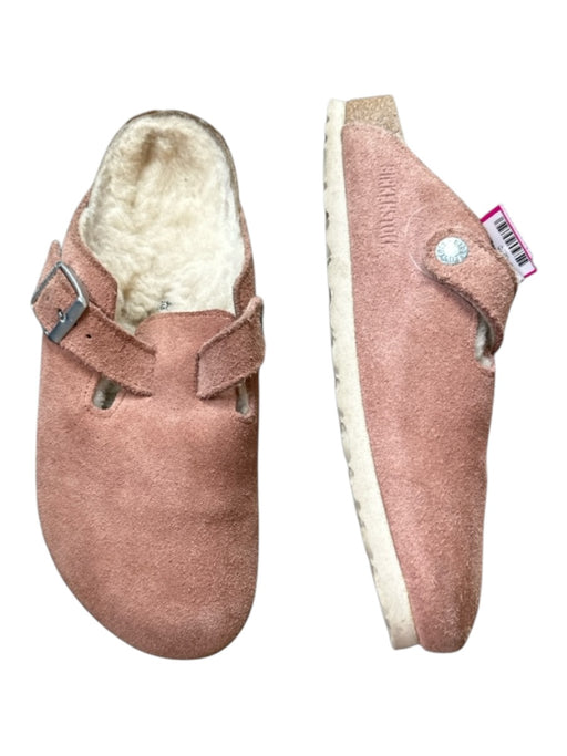Birkenstock Shoe Size 38 Mauve & White Suede Shearling Lined Clogs Mauve & White / 38