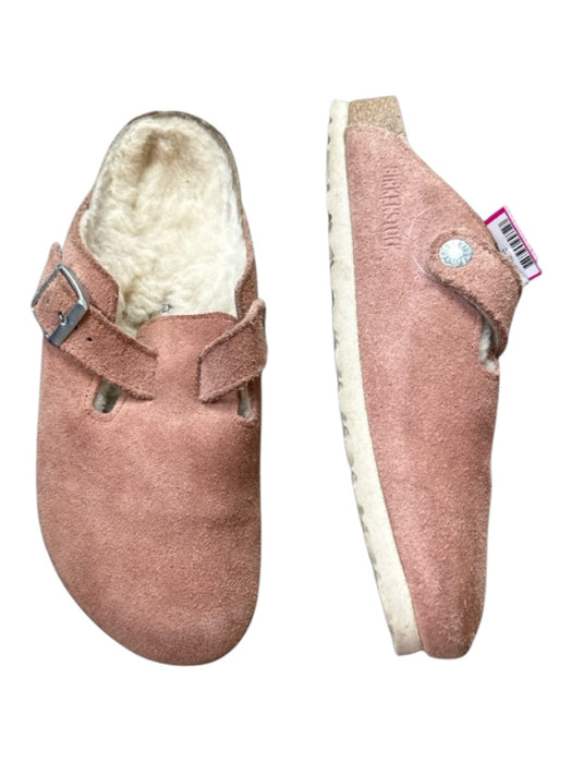 Birkenstock Shoe Size 38 Mauve & White Suede Shearling Lined Clogs Mauve & White / 38
