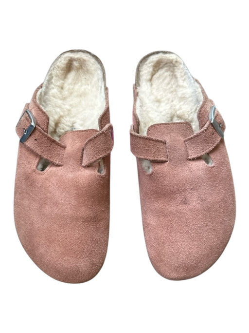 Birkenstock Shoe Size 38 Mauve & White Suede Shearling Lined Clogs Mauve & White / 38