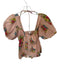 Love The Label Size XS Pink Multi Cotton Floral Buttons Balloon Sleeve Top Pink Multi / XS