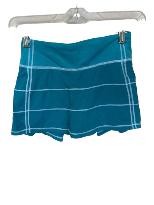 Lululemon Size 0 Teal Nylon White stitching Built - In Shorts Back Zip Skirt Teal / 0