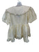 Maeve Size S Off White Polyester Ruffle Accent Gold Button Detail Babydoll Dress Off White / S