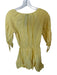 SABO Size XS Yellow Cotton Buttons Sinched Waist Mini Ties Dress Yellow / XS